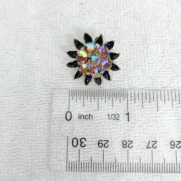 VINTAGE SIGNED LISNER 1950's MCM AB Starburst Earrings - Picture 5 of 5